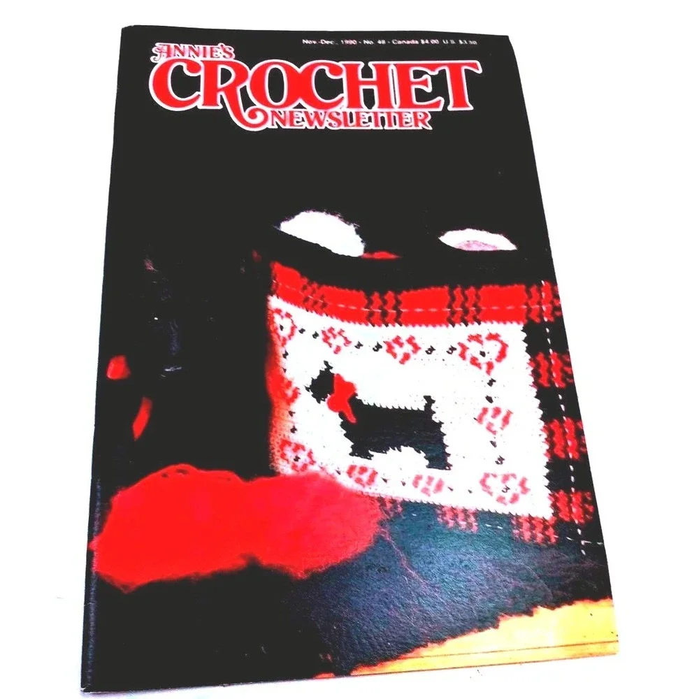 Lot of 6 Annies Crochet Newsletter Mags 1988.89, 90.Knit Crochet/Sewing/Patterns
